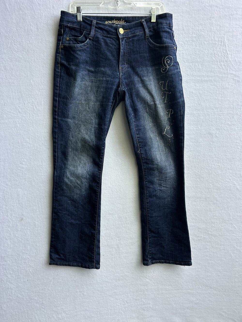 Vintage Southpole Y2K Embellished Bootcut Dark Wash Stretch